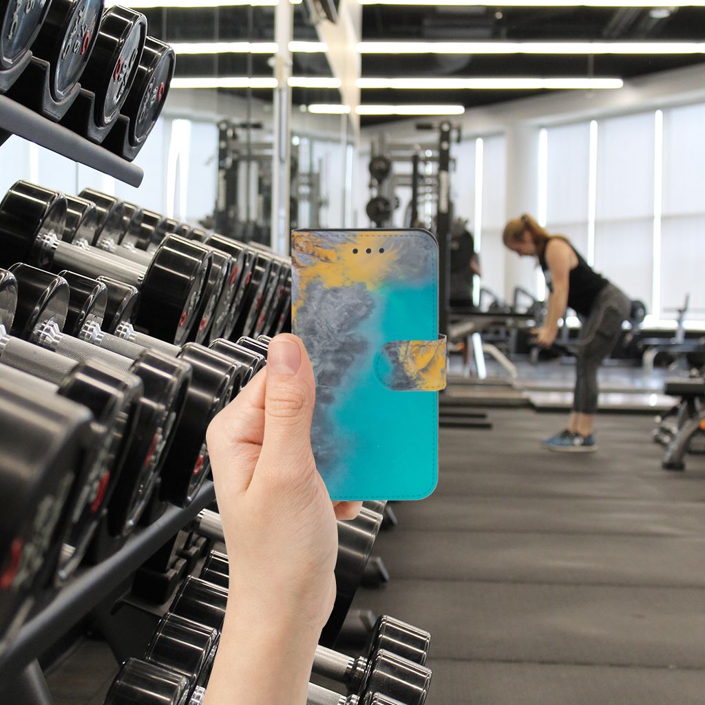 Samsung Galaxy Xcover 3 | Xcover 3 VE Bookcase Marble Blue Gold