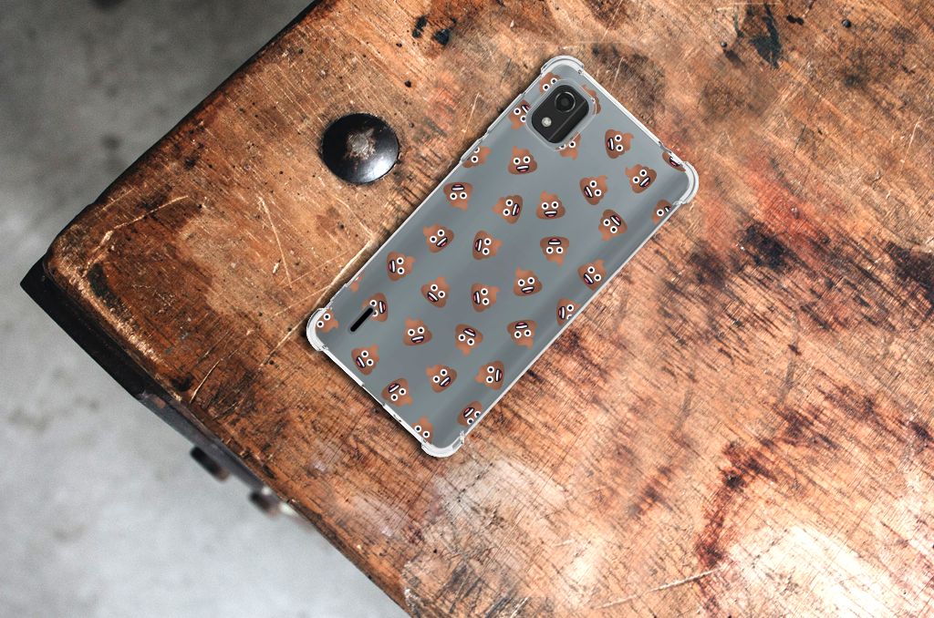 Doorzichtige Silicone Hoesje voor Nokia C2 2nd Edition Poep Emojis B2C Telecom
