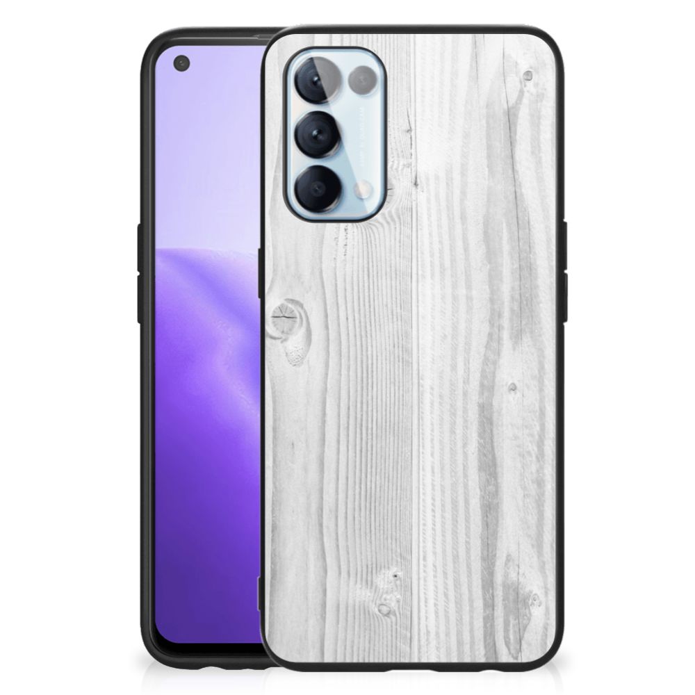 OPPO Reno5 5G | Find X3 Lite Houten Print Telefoonhoesje White Wood