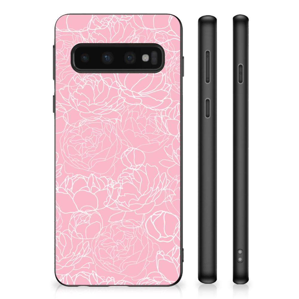 Samsung Galaxy S10 Skin Case White Flowers