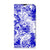 Mobiel BookCase iPhone 14 Angel Skull Blauw met een fraai en duister ontwerp van schedels en vleugels.
