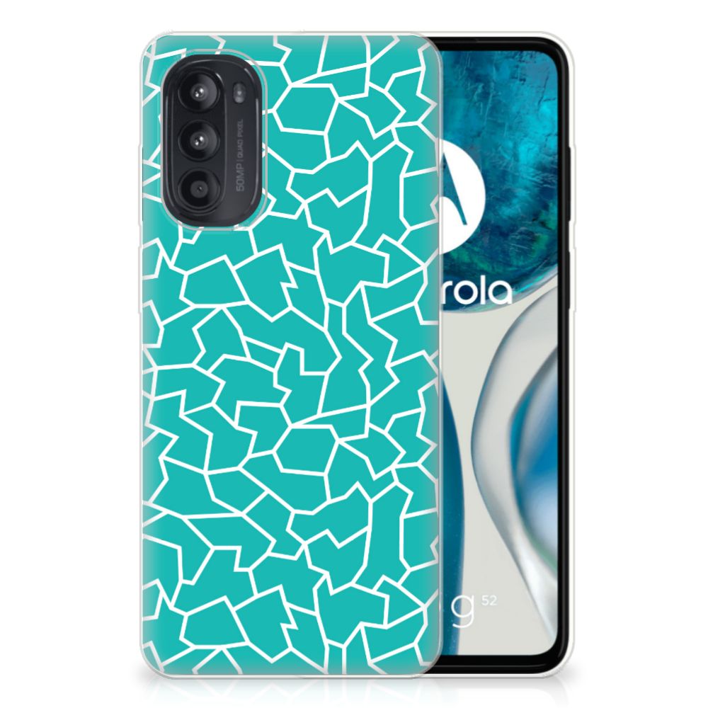Motorola Moto G52/G82 Hoesje maken Cracks Blue B2C Telecom