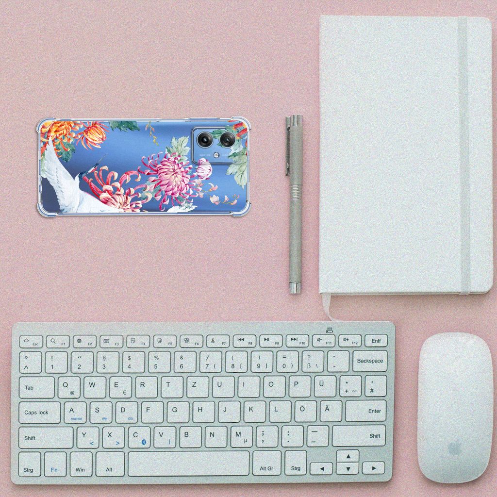 Motorola Moto G54 Case Anti-shock Bird Flowers