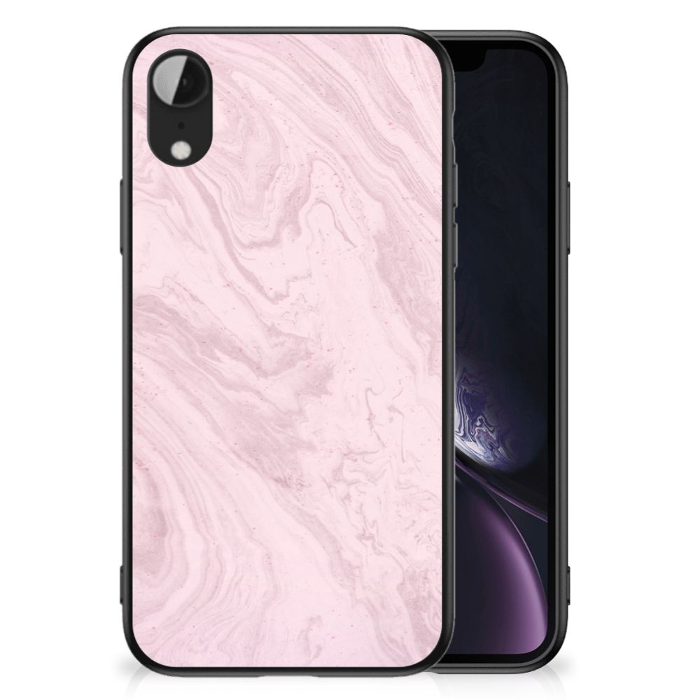 Apple iPhone XR Marmeren Print Telefoonhoesje Marble Pink - Origineel Cadeau Vriendin