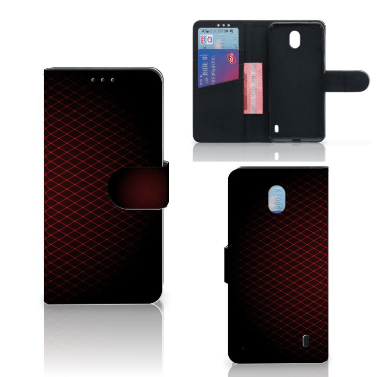 Nokia 1 Plus Telefoon Hoesje Geruit Rood