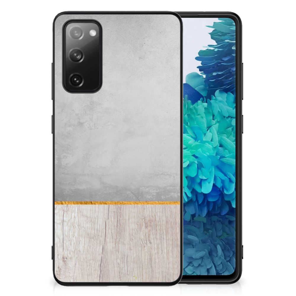 Samsung Galaxy S20 FE Houten Print Telefoonhoesje Wood Concrete