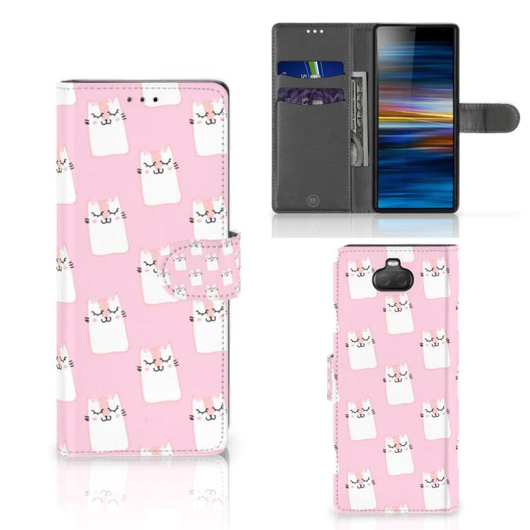 Sony Xperia 10 Telefoonhoesje met Pasjes Sleeping Cats
