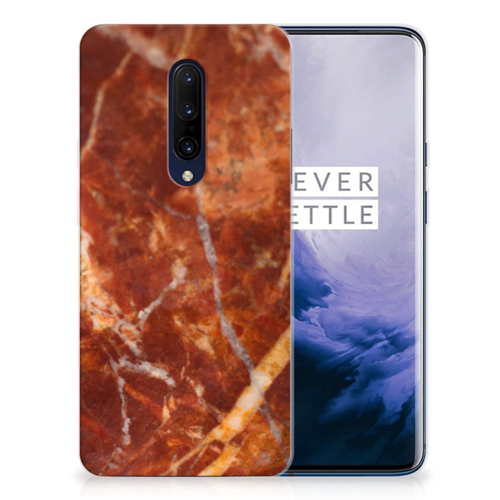 OnePlus 7 Pro TPU Siliconen Hoesje Marmer Bruin