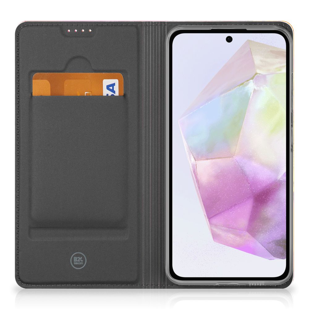 Bookcase Samsung Galaxy A35 Tulips