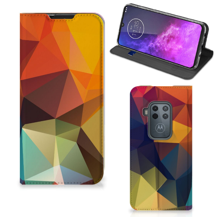 Motorola One Zoom Stand Case Polygon Color - B2C Telecom