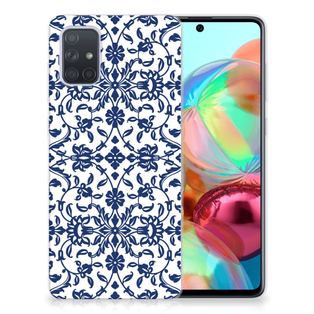Samsung Galaxy A71 TPU Case Flower Blue B2C Telecom