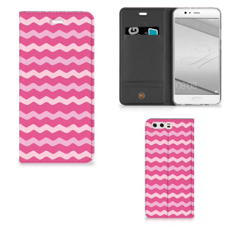 Huawei P10 Plus Hoesje met Magneet Waves Pink