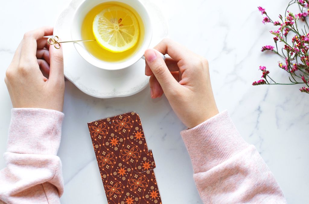 Samsung Galaxy A40 Telefoon Hoesje Batik Brown