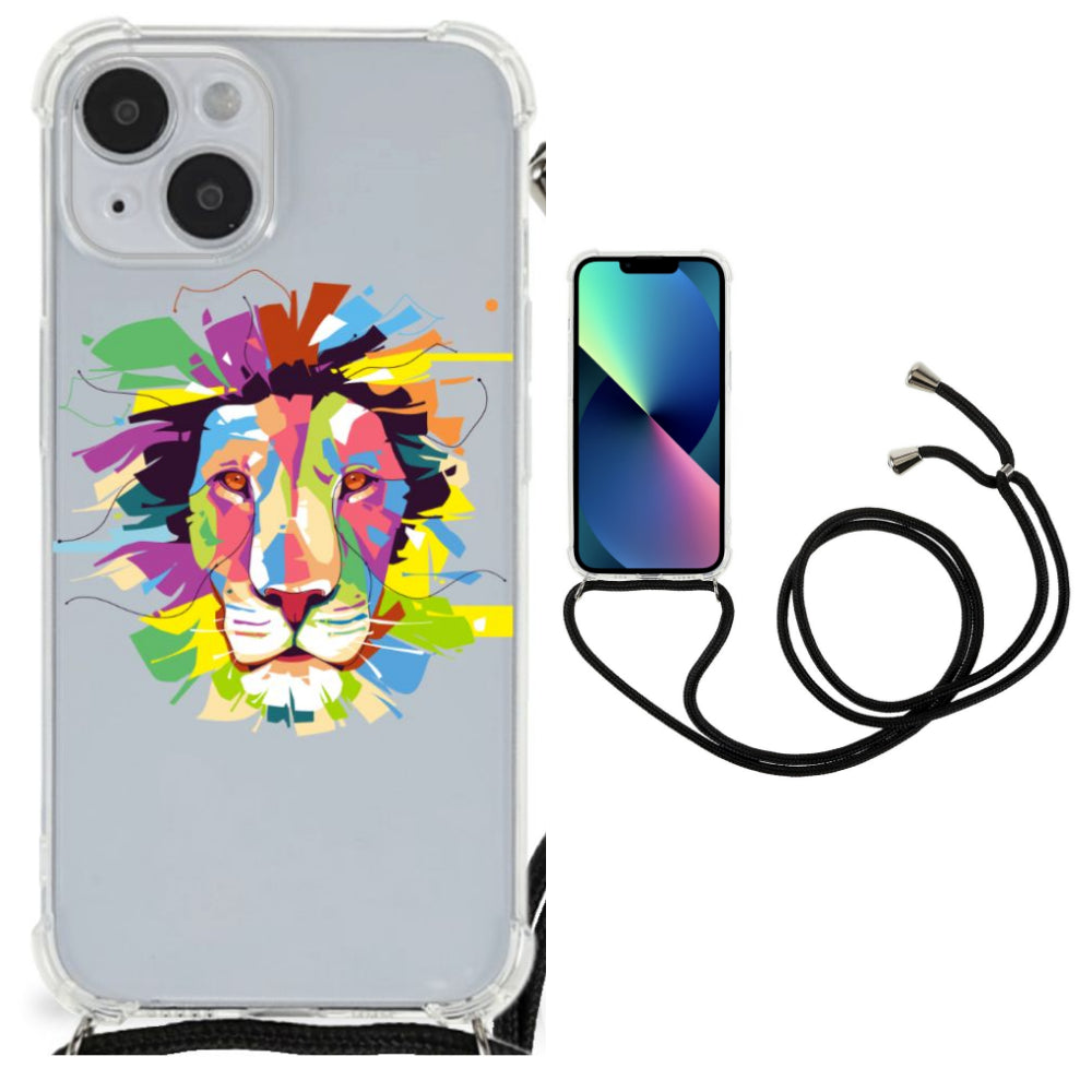 iPhone 14 Plus Stevig Bumper Hoesje Lion Color