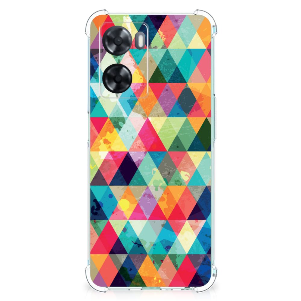 OPPO A57 | A57s | A77 4G Doorzichtige Silicone Hoesje Geruit B2C Telecom