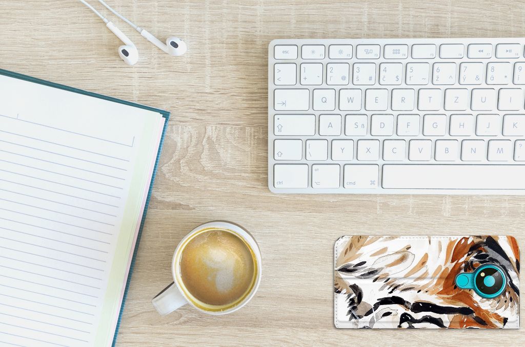 Bookcase Nokia 3.4 Watercolor Tiger - B2C Telecom