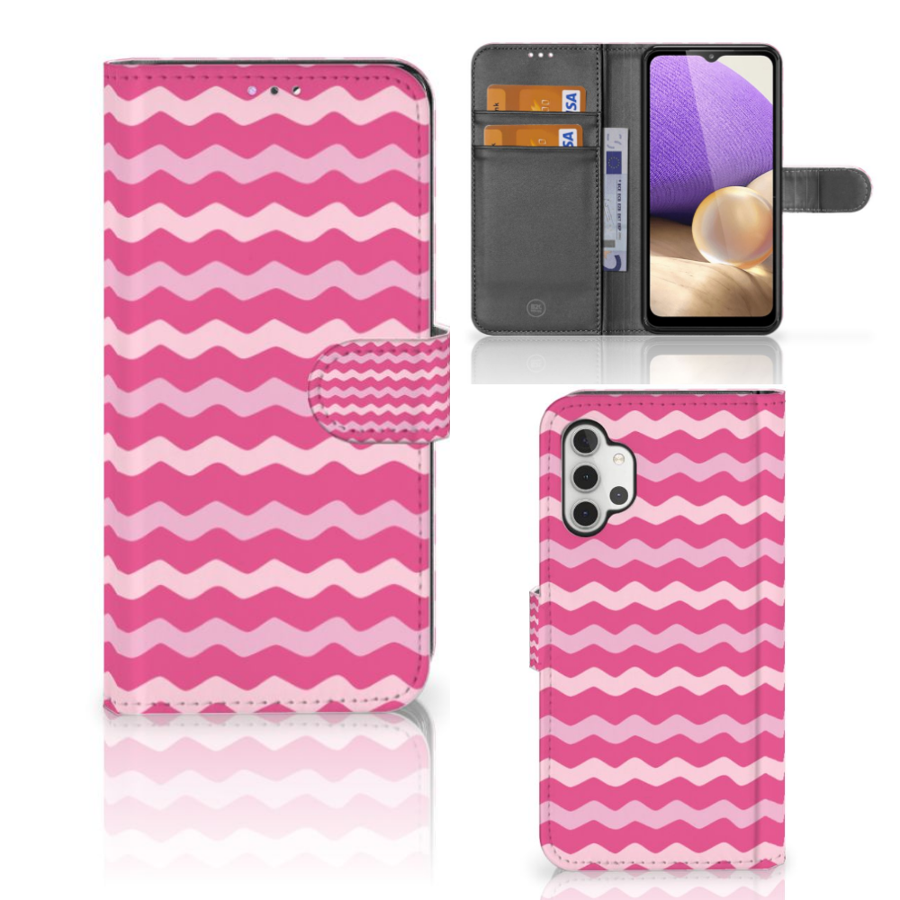 Samsung Galaxy A32 4G Telefoon Hoesje Waves Pink