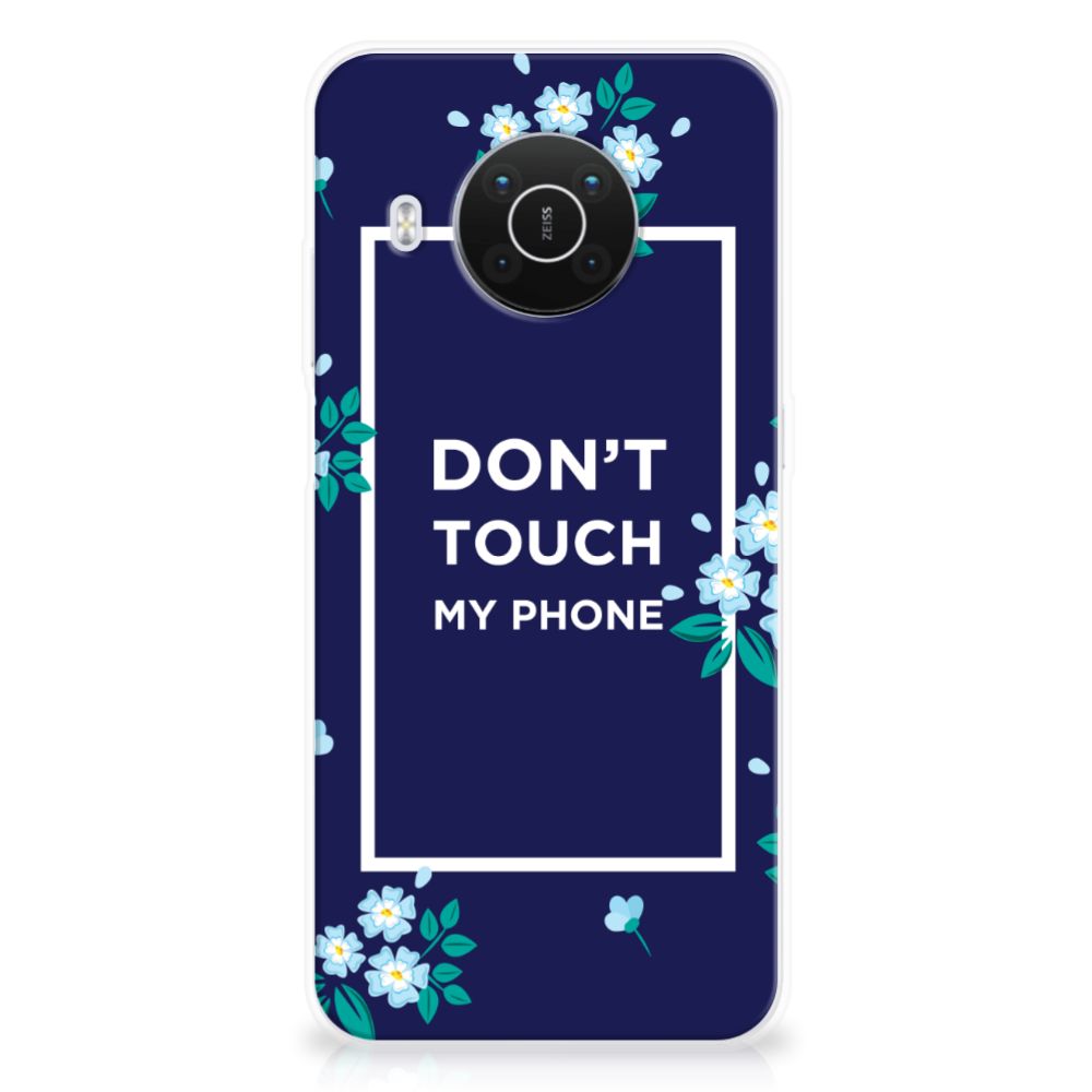 Nokia X10 | X20 Silicone-hoesje Flowers Blue DTMP