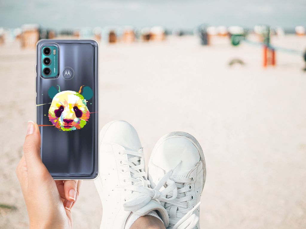 Motorola Moto G60 Telefoonhoesje met Naam Panda Color
