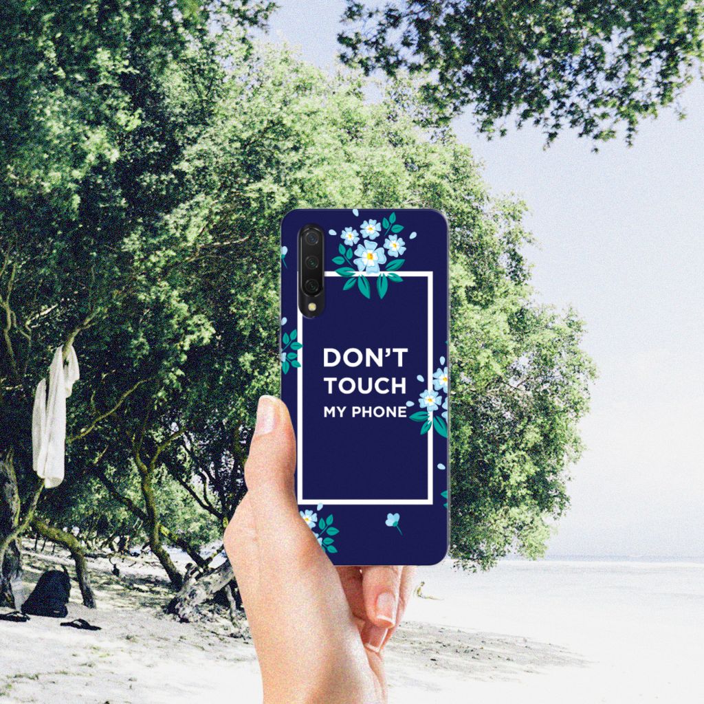 Xiaomi Mi 9 Lite Silicone-hoesje Flowers Blue DTMP B2C Telecom