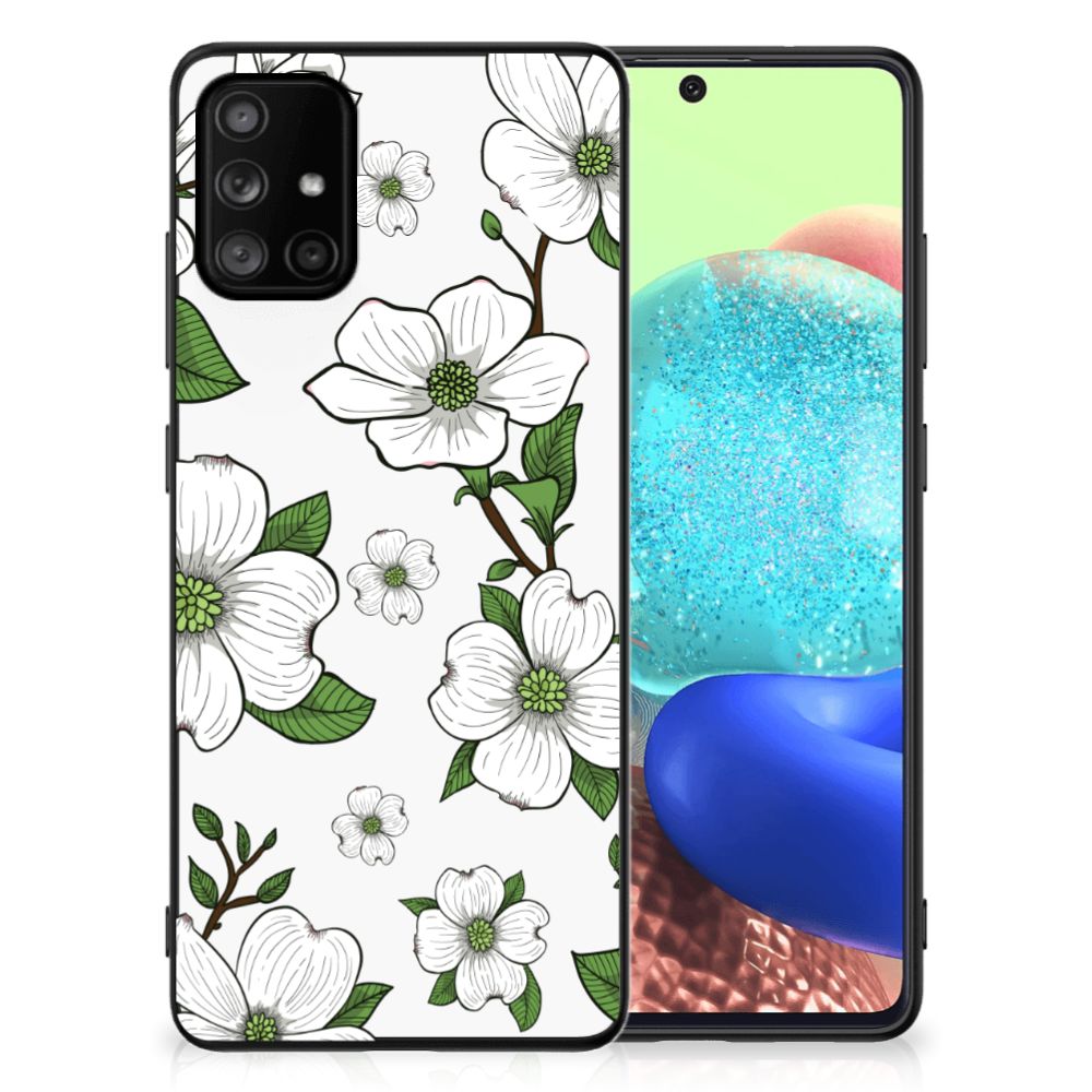 Samsung Galaxy A71 Bloemen Hoesje Dogwood Flowers