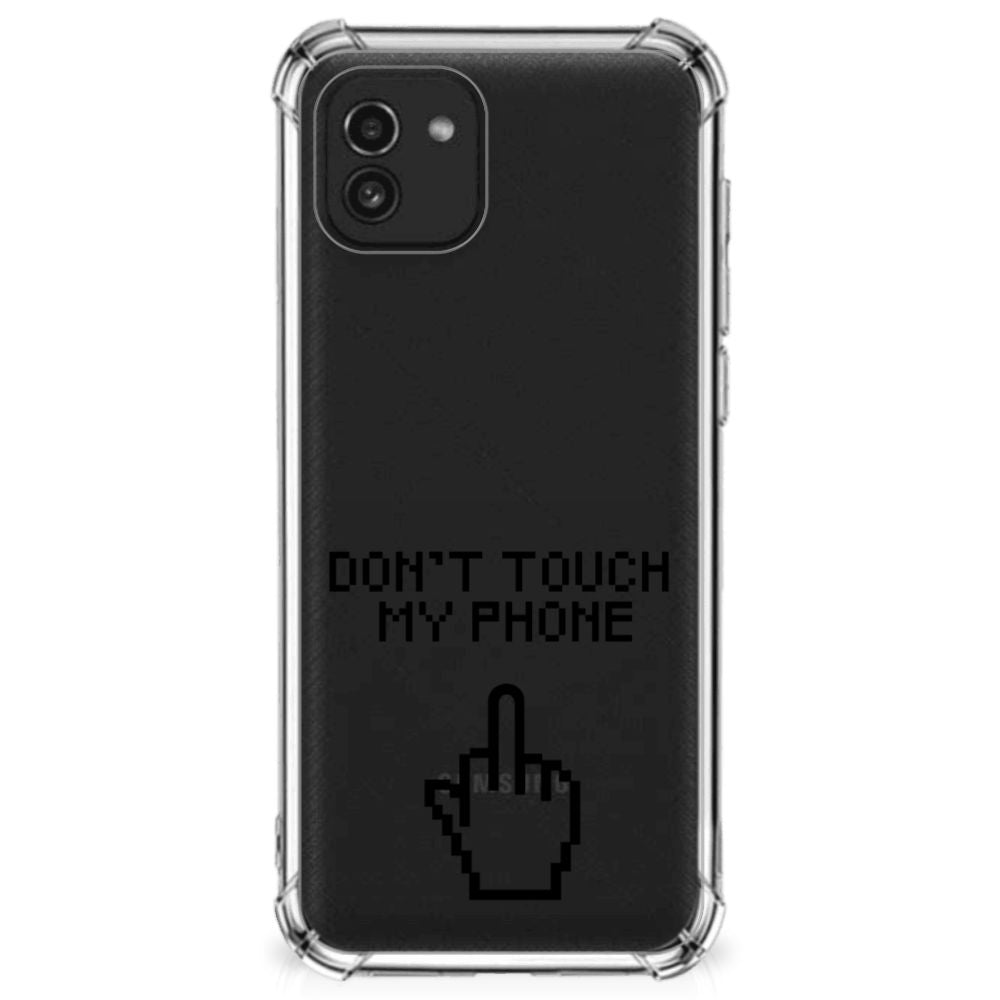 Samsung Galaxy A03 Anti Shock Case Finger Don't Touch My Phone B2C Telecom