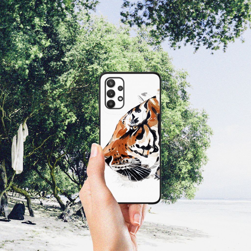 Kleurrijke Telefoonhoesje Samsung Galaxy A32 5G Watercolor Tiger B2C Telecom