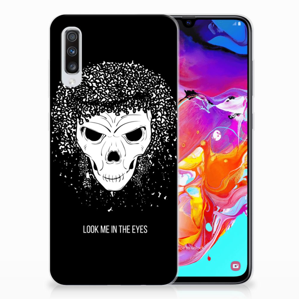 Silicone Back Case Samsung Galaxy A70 Skull Hair