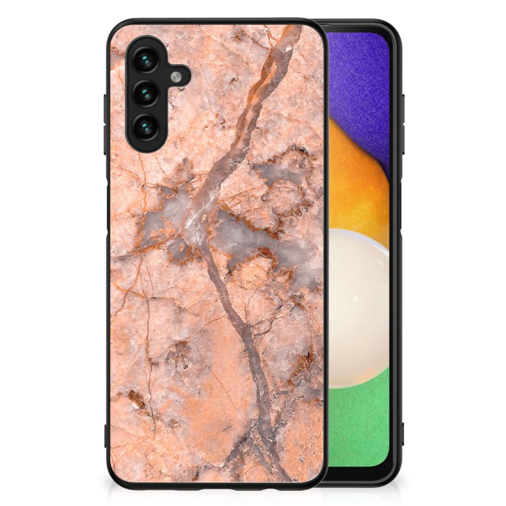Samsung Galaxy A13 5G | A04s Marmeren Print Telefoonhoesje Marmer Oranje