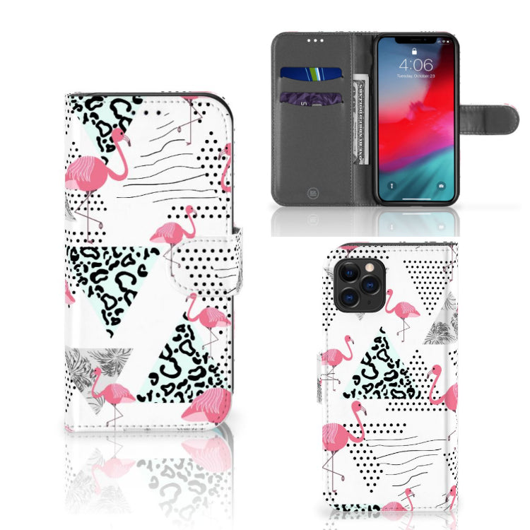 Apple iPhone 11 Pro Telefoonhoesje met Pasjes Flamingo Triangle