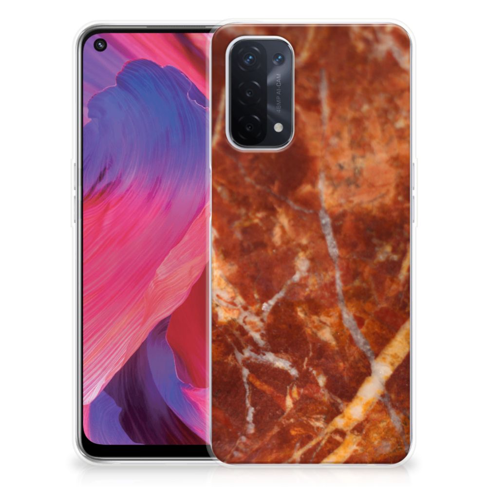 OPPO A93 5G TPU Siliconen Hoesje Marmer Bruin