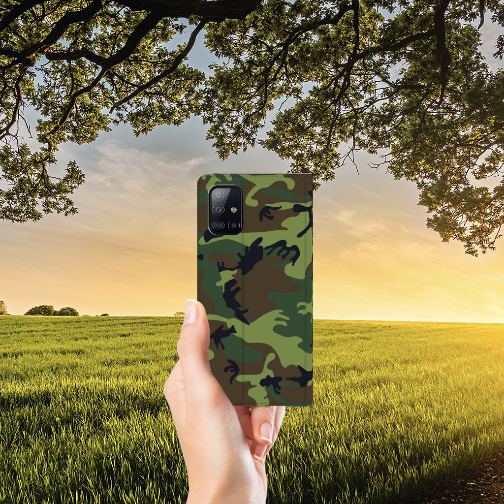 Samsung Galaxy A71 Hoesje met Magneet Army Dark - B2C Telecom