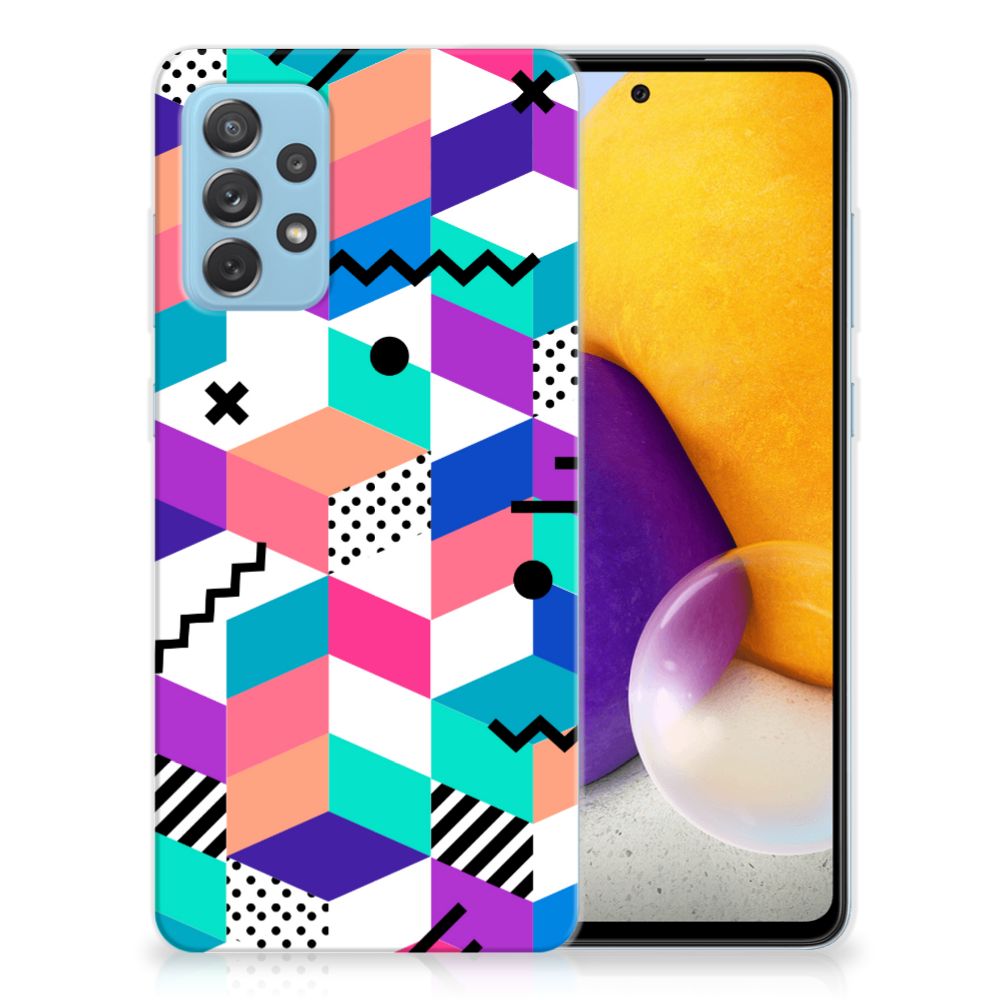 Samsung Galaxy A72 TPU Hoesje Blokken Kleurrijk