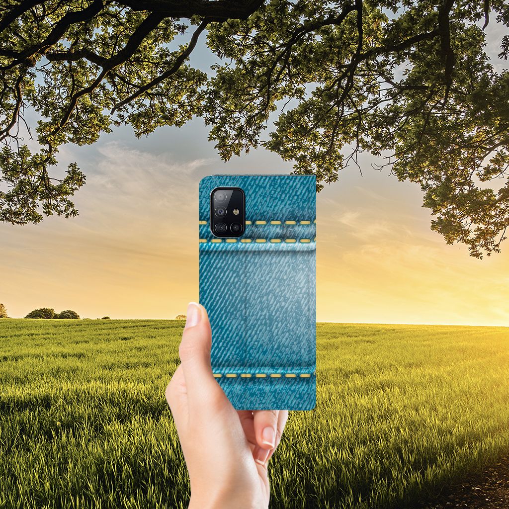 Samsung Galaxy A71 Hippe Standcase Jeans - B2C Telecom