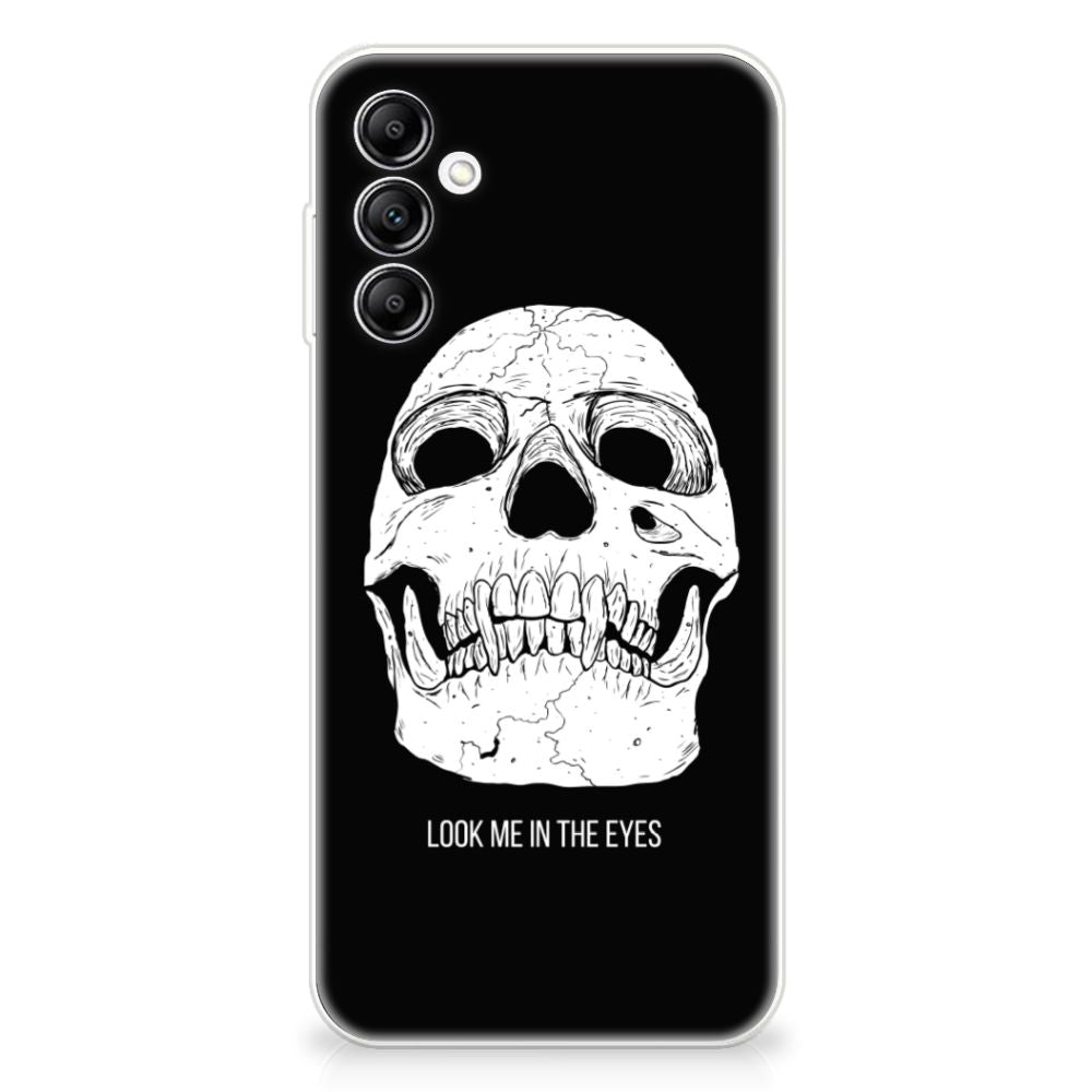 Silicone Back Case Samsung Galaxy A14 5G Skull Eyes design featuring a detailed skull illustration.