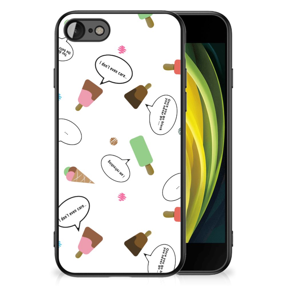 iPhone SE 2022 | SE 2020 | 7/8 Back Cover Hoesje IJsjes met kleurrijk ijsje design en quotes.