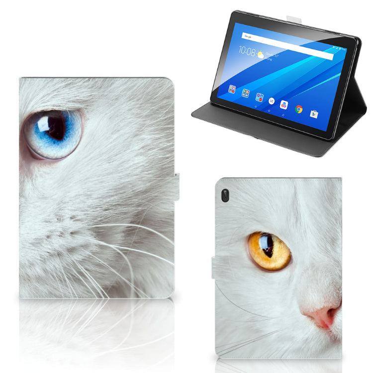 Lenovo Tab E10 Flip Case Witte Kat