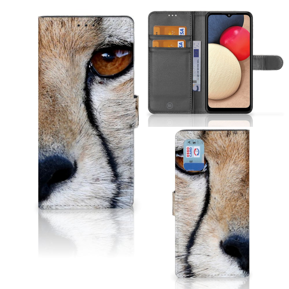 Samsung Galaxy A02s | M02s Telefoonhoesje met Pasjes Cheetah