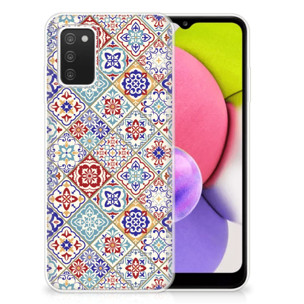 Samsung Galaxy A03S TPU Siliconen Hoesje Tiles Color
