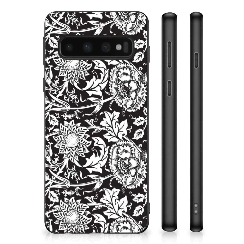 Samsung Galaxy S10 Skin Case Black Flowers B2C Telecom