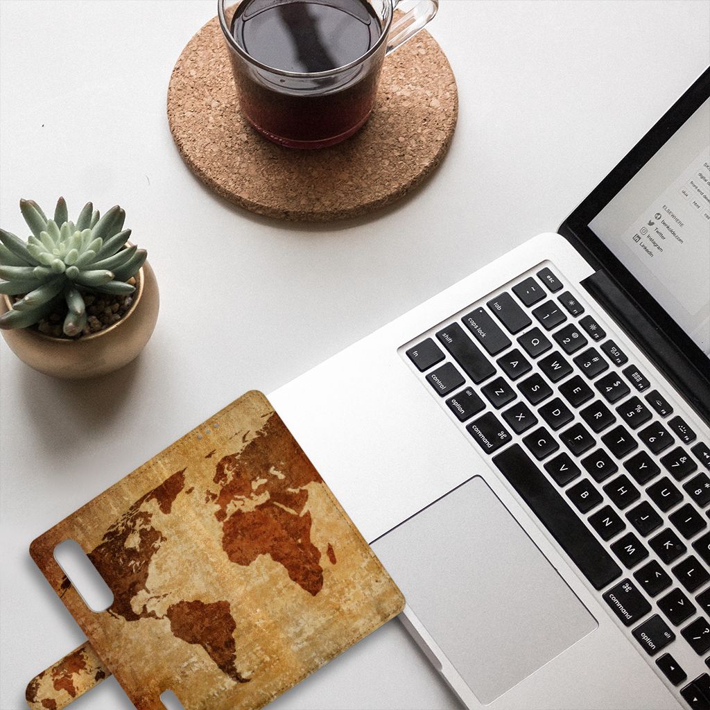 OPPO Find X2 Pro Flip Cover Wereldkaart