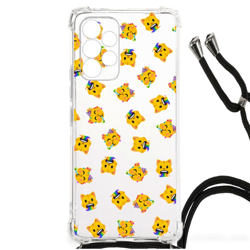 Doorzichtige Silicone Hoesje voor Samsung Galaxy A53 Katten Emojis B2C Telecom
