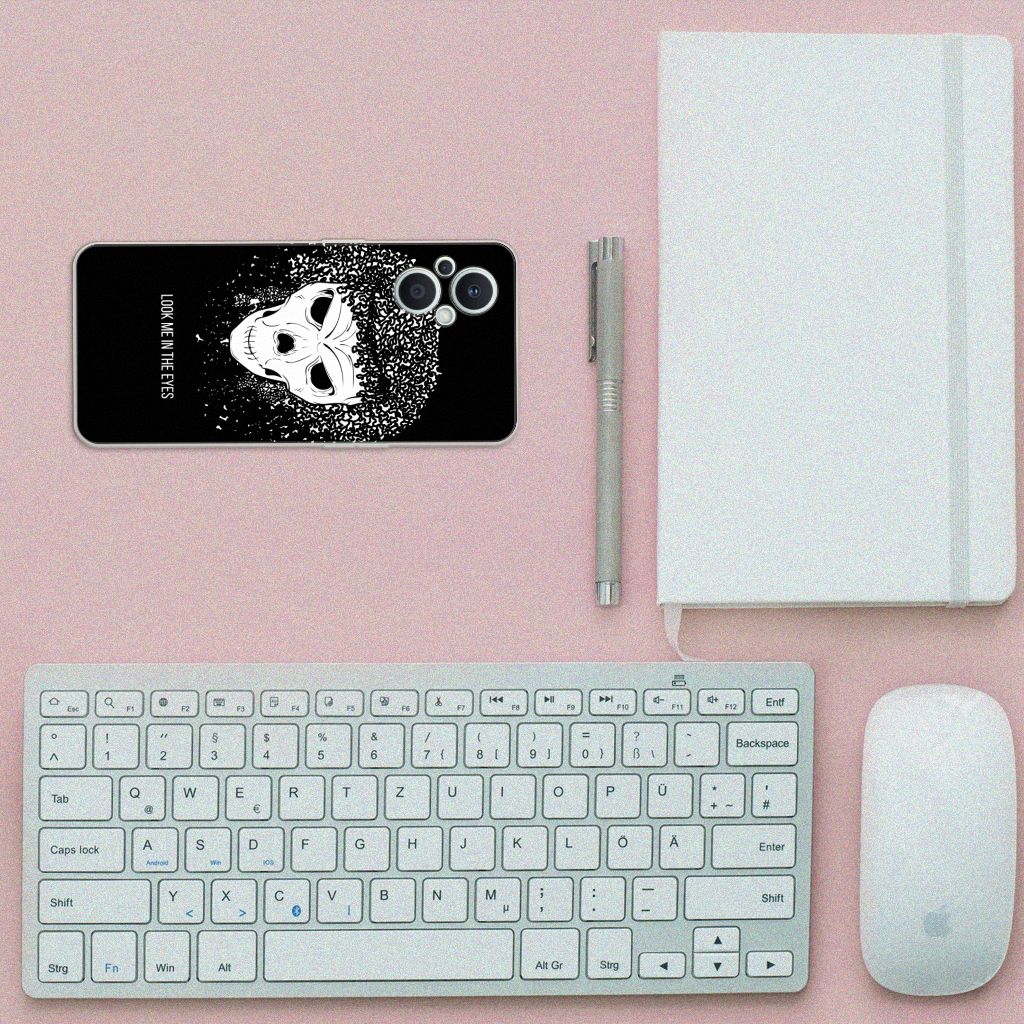 Silicone Back Case OPPO Reno8 Lite Skull Hair