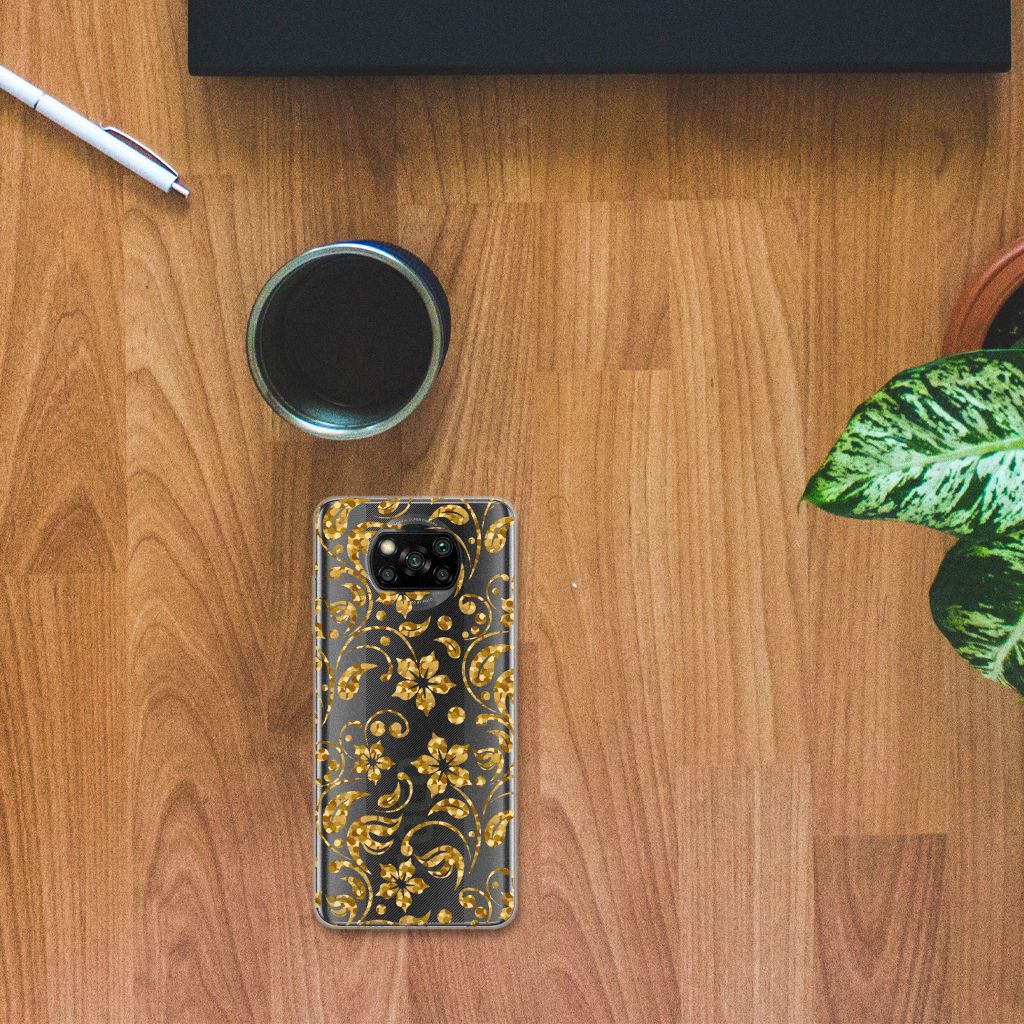 Xiaomi Poco X3 | Poco X3 Pro TPU Case Gouden Bloemen B2C Telecom