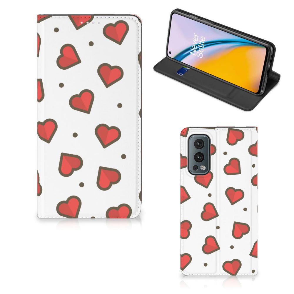 OnePlus Nord 2 5G Hoesje met Magneet Hearts
