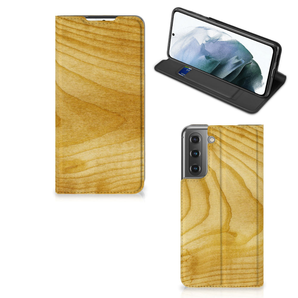 Samsung Galaxy S21 FE Book Wallet Case Licht Hout