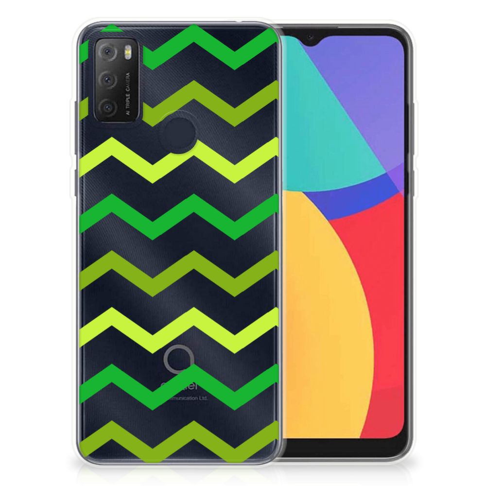 Alcatel 1S (2021) TPU bumper Zigzag Groen B2C Telecom