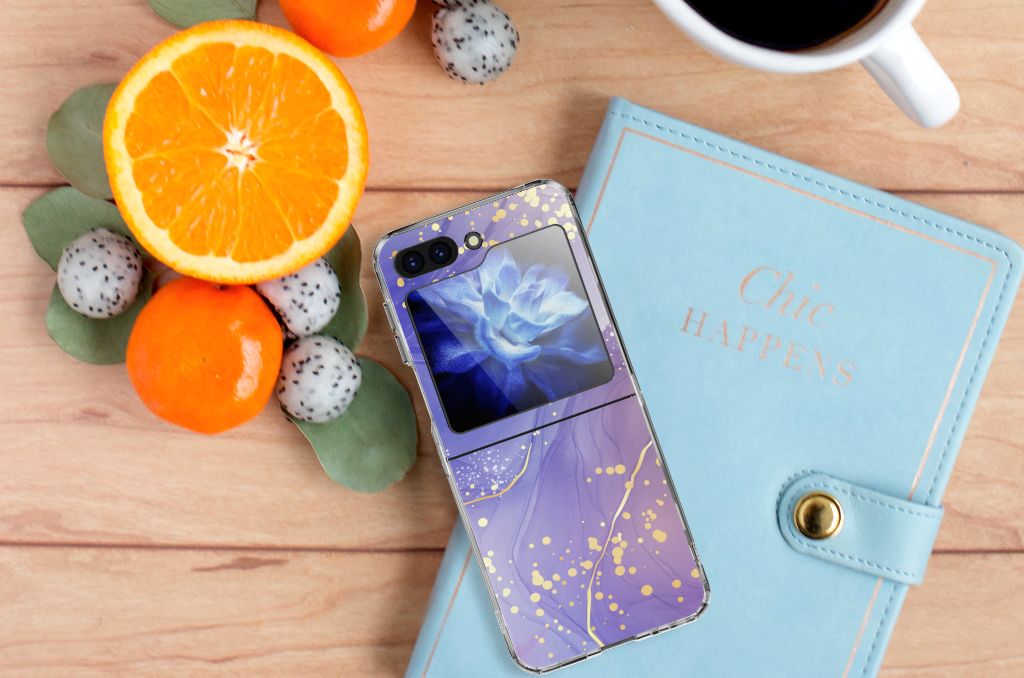 Hoesje maken voor Samsung Galaxy Z Flip 5 Watercolor Paars