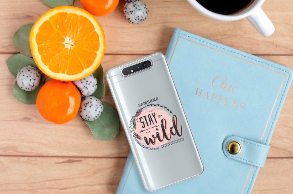 Samsung Galaxy A80 Telefoonhoesje met Naam Boho Stay Wild