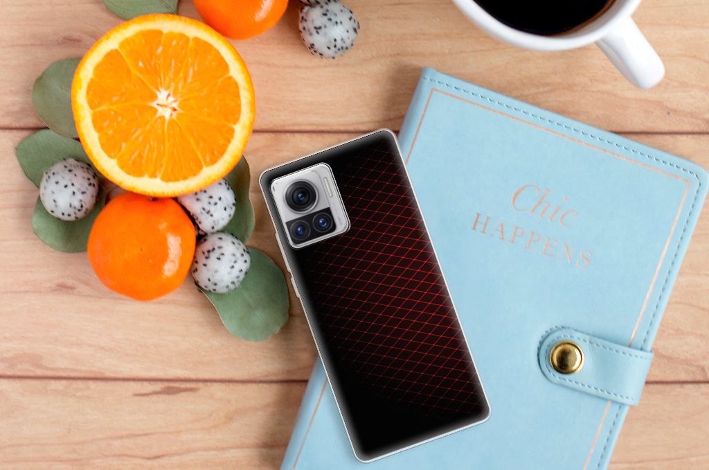 Motorola Moto X30 Pro TPU bumper Geruit Rood